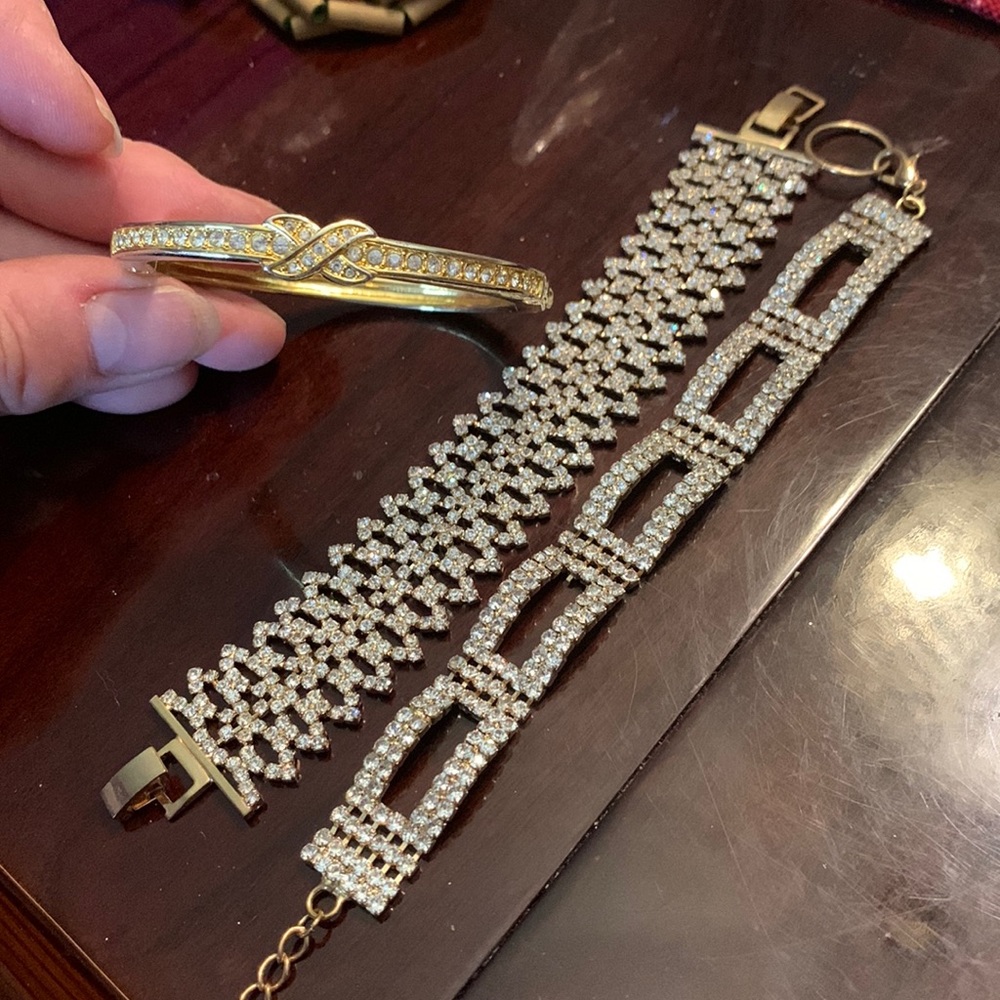 3 Bracelets with rhinestones